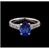 Image 2 : 2.15 ctw Tanzanite and Diamond Ring - 14KT White Gold