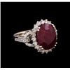 Image 1 : GIA Cert 8.62 ctw Ruby and Diamond Ring - 14KT White Gold