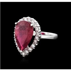 14KT White Gold 5.88 ctw Ruby and Diamond Ring