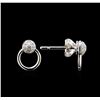 Image 2 : 0.11 ctw Diamond Earrings - 14KT White Gold