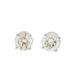 1.41 ctw Diamond Stud Earrings - 14KT White Gold