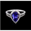 Image 2 : 2.30 ctw Tanzanite and Diamond Ring - 14KT White Gold