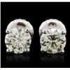 Image 1 : 14KT White Gold 1.20 ctw Diamond Solitaire Earrings