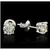 Image 2 : 14KT White Gold 1.20 ctw Diamond Solitaire Earrings