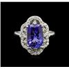 Image 2 : 3.67 ctw Tanzanite and Diamond Ring - 14KT White Gold