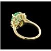 Image 3 : 3.25 ctw Emerald and Diamond Ring - 14KT Yellow Gold