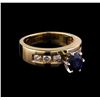 Image 1 : 1.18 ctw Sapphire and Diamond Ring - 14KT Yellow Gold