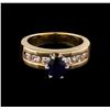 Image 2 : 1.18 ctw Sapphire and Diamond Ring - 14KT Yellow Gold