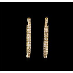 2.60 ctw Diamond Earrings - 14KT Yellow Gold