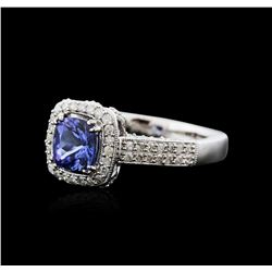 14KT White Gold 1.56 ctw Tanzanite and Diamond Ring