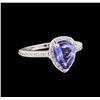 Image 1 : 1.68 ctw Tanzanite and Diamond Ring - 14KT White Gold
