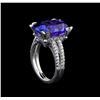 Image 4 : GIA Cert 8.69 ctw Tanzanite and Diamond Ring - 14KT White Gold