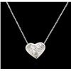 Image 1 : 0.70 ctw Diamond Heart Pendant With Chain - 14KT White Gold