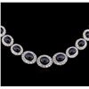Image 2 : 91.43 ctw Blue Star Sapphire and Diamond Necklace - 14KT White Gold