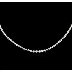 3.70 ctw Diamond Necklace - 18KT White Gold