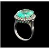 Image 4 : GIA Cert 8.68 ctw Emerald and Diamond Ring - 14KT White Gold
