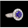 Image 1 : 14KT White Gold 2.23 ctw Tanzanite and Diamond Ring