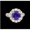 Image 2 : 14KT White Gold 2.23 ctw Tanzanite and Diamond Ring