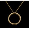 Image 1 : 0.43 ctw Diamond Pendant With Chain - 14KT Yellow Gold