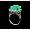Image 4 : GIA Cert 13.50 ctw Emerald and Diamond Ring - 14KT White Gold