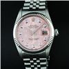 Image 1 : Rolex Stainless Steel Pink Floral Diamond DateJust Men's Watch