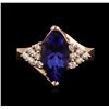 Image 2 : 14KT Rose Gold 2.90 ctw Tanzanite and Diamond Ring