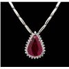 Image 1 : GIA Cert 7.14 ctw Ruby and Diamond Necklace - 18KT White Gold