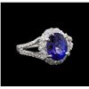 Image 1 : 2.92 ctw Tanzanite and Diamond Ring - 14KT White Gold