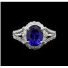 Image 2 : 2.92 ctw Tanzanite and Diamond Ring - 14KT White Gold