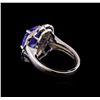 Image 3 : 3.28 ctw Tanzanite and Diamond Ring - 14KT White Gold