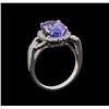 Image 4 : 4.15 ctw Tanzanite and Diamond Ring - 14KT White Gold