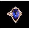 Image 2 : 2.91 ctw Tanzanite and Diamond Ring - 14KT Rose Gold