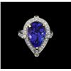 Image 2 : 18KT White Gold 8.23 ctw Tanzanite and Diamond Ring