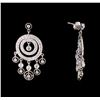 Image 2 : 4.02 ctw Diamond Earrings - 18KT White Gold