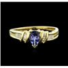 Image 2 : 14KT Yellow Gold 0.62 ctw Tanzanite and Diamond Ring