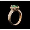 Image 3 : 0.86 ctw Emerald and Diamond Ring - 14KT Rose Gold