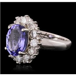 14KT White Gold 3.35 ctw Tanzanite and Diamond Ring