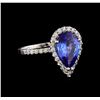 Image 1 : 2.52 ctw Tanzanite and Diamond Ring - 14KT White Gold