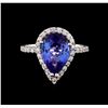 Image 2 : 2.52 ctw Tanzanite and Diamond Ring - 14KT White Gold