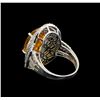 Image 3 : 10.69 ctw Yellow Sapphire and Diamond Ring - 14KT White Gold