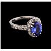 Image 1 : 2.15 ctw Tanzanite and Diamond Ring - 14KT White Gold