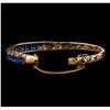 Image 3 : 18.72 ctw Sapphire Bangle Bracelet - 18KT Yellow Gold