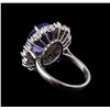Image 3 : 6.40 ctw Tanzanite and Diamond Ring - 14KT White Gold
