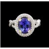 Image 2 : 14KT White Gold 3.21 ctw Tanzanite and Diamond Ring