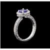 Image 3 : 0.81 ctw Tanzanite and Diamond Ring - 14KT White Gold