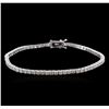Image 1 : 18KT White Gold 3.04 ctw Diamond Tennis Bracelet
