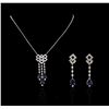 Image 1 : 9.12 ctw Sapphire and Diamond Jewelry Suite - 18KT White Gold