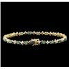 Image 2 : 4.58 ctw Alexandrite and Diamond Bracelet - 14KT Yellow Gold