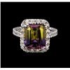 Image 2 : 5.00 ctw Ametrine and Diamond Ring - 14KT White Gold