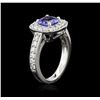 Image 3 : 14KT White Gold 1.23 ctw Tanzanite and Diamond Ring